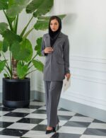 مانتو مدل تک دکمه شلوار بگ