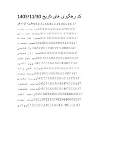 مرسوله سی ام  بهمن ماه 1403